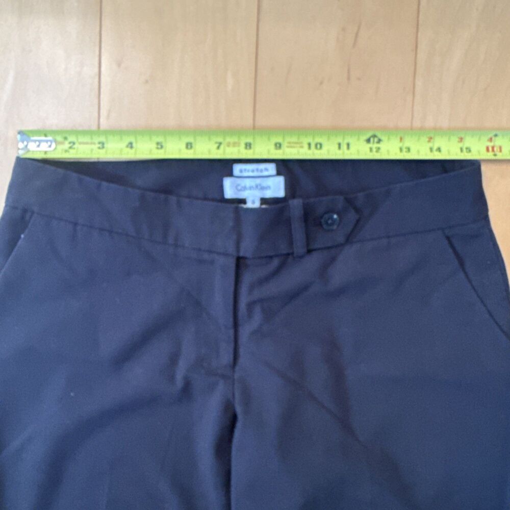 WIDE LEG Calvin Klein Women’s Size 6 Black Stretch Dress Pants - Picture 3 of 10